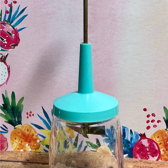 Vintage Food Nut Chopper Turquoise Teal Steel Federal Glass Housewares Manual KC - Picture 2 of 6